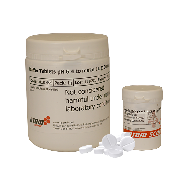 Buffer Tablets pH 6.4 to make a Litre Buffer Solutions & Tablets
