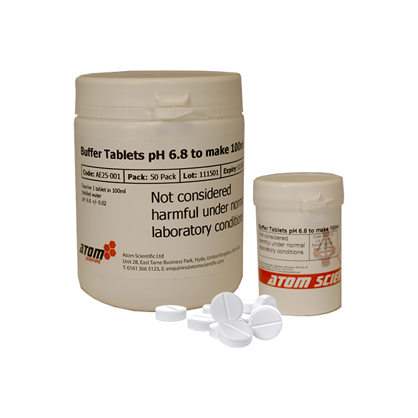 Buffer Tablets pH6.8 Buffer Solutions & Tablets Atom Scientific